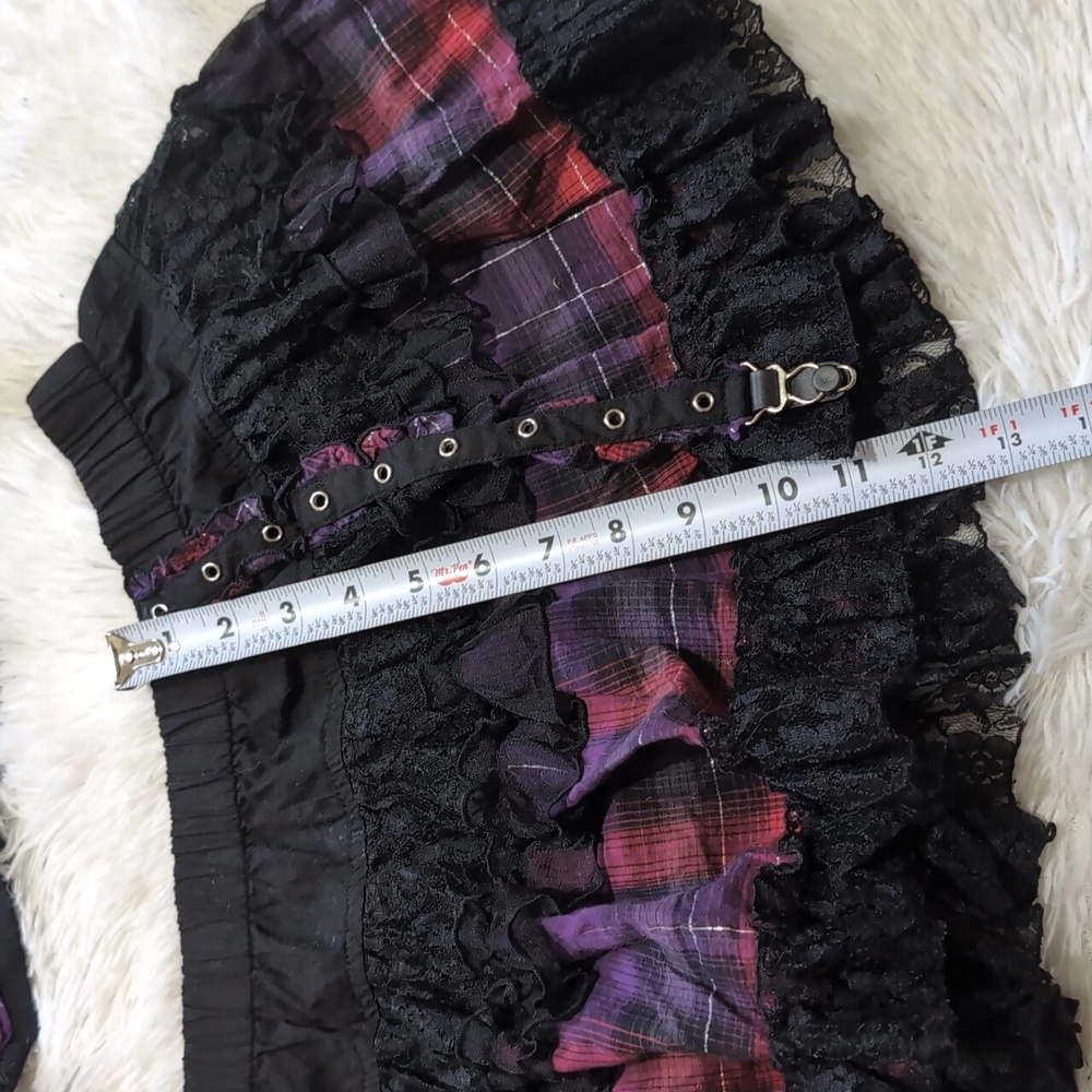 Y2K Vintage Tripp NYC 2 Piece Lace Up Corset & Garter Skirt Plaid Set XL/XXL - Picture 16 of 16